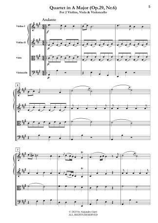 Quartet in A Major (Op.29, Nr.6)
