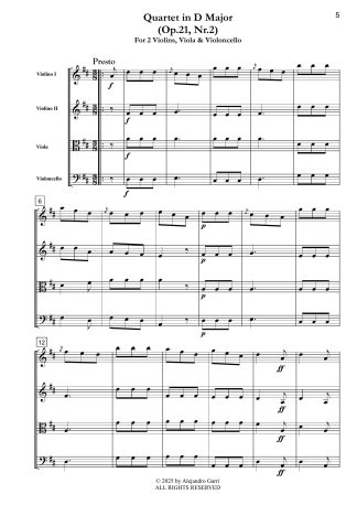 Quartet in D Major (Op.21, Nr.2)