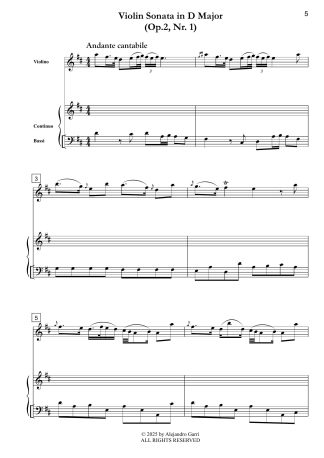 Violin Sonata in D Major (Op.2, Nr.1)