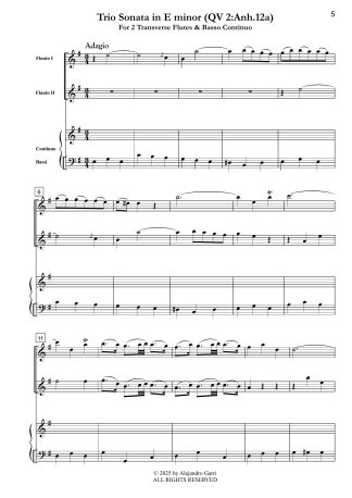 Trio Sonata in E minor (QV 2:Anh.12a)