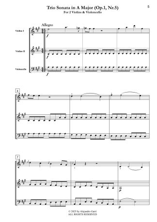 Trio Sonata in A Major (Op.1, Nr.5)