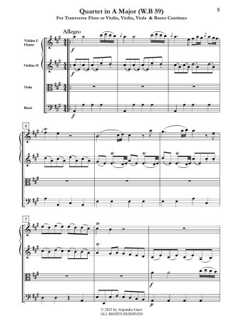 Flute Quartet in A Major (WarB 59)